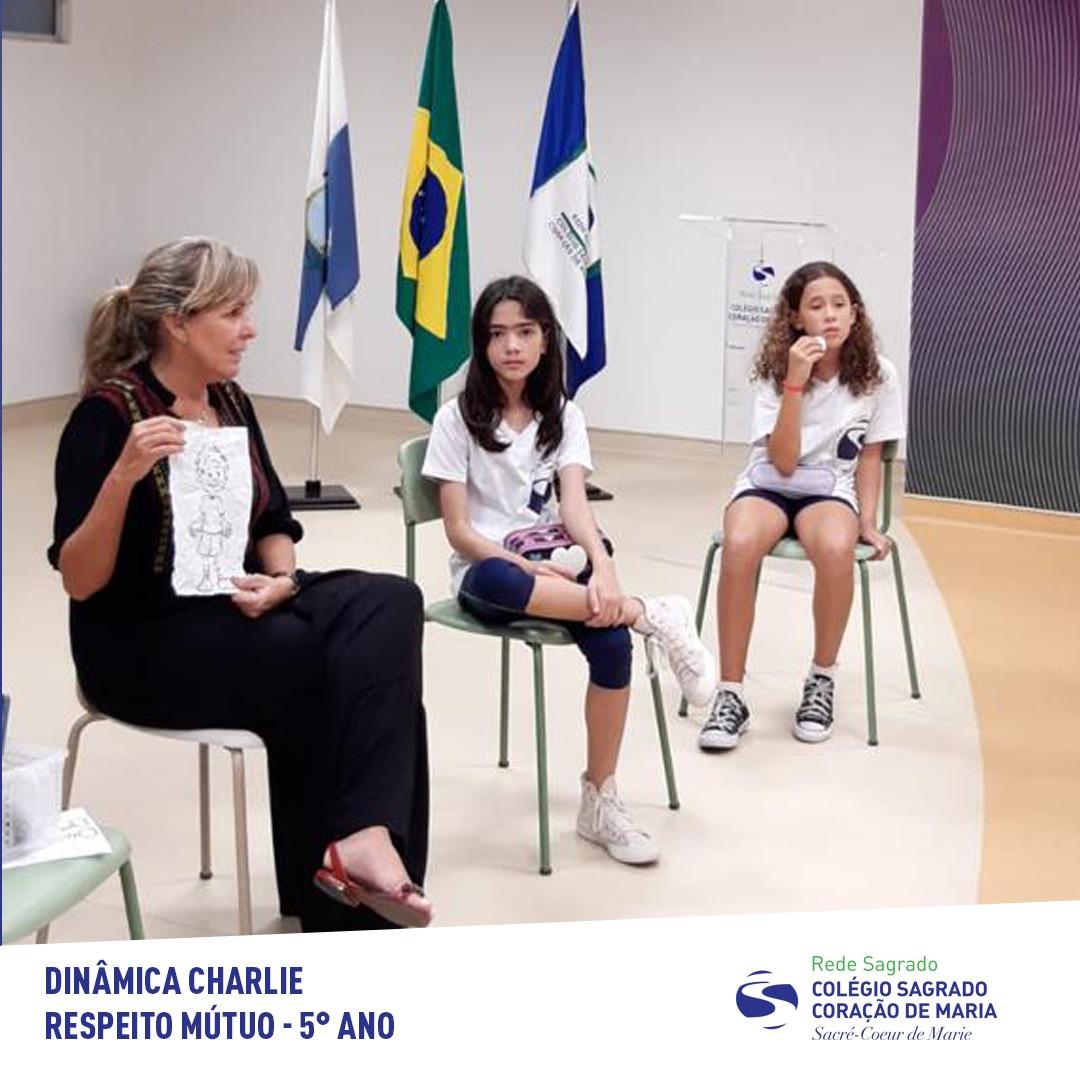 As turmas do 5º ano realizaram a dinâmica "Charlie" que fala sobre respeito mútuo