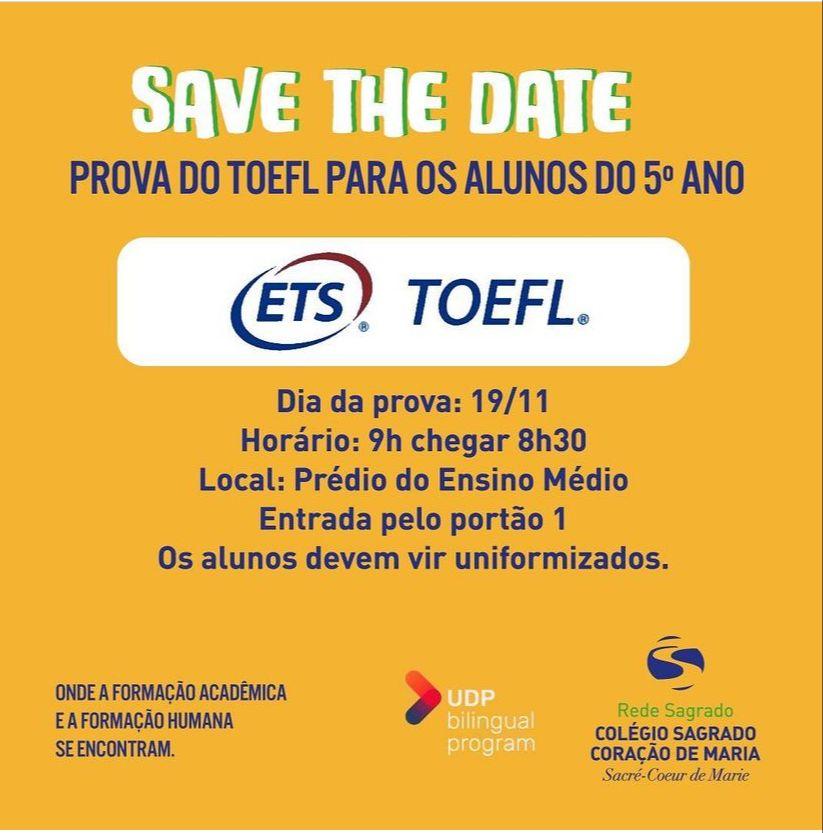 Exame TOEFL Primary será realizado pelas turmas do 5º ano/EF1