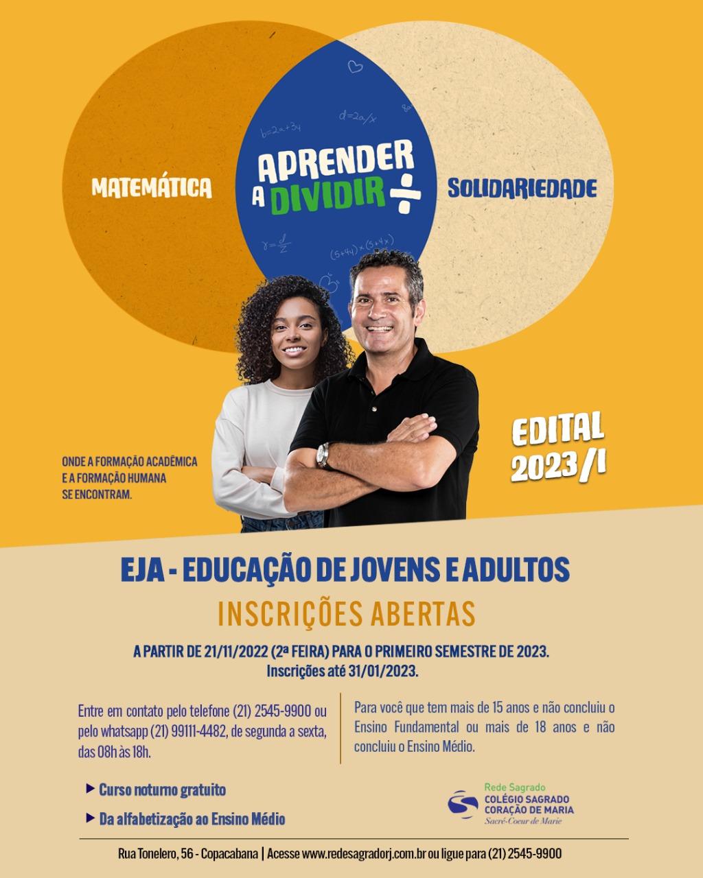 Inscrições abertas para EJA 2023