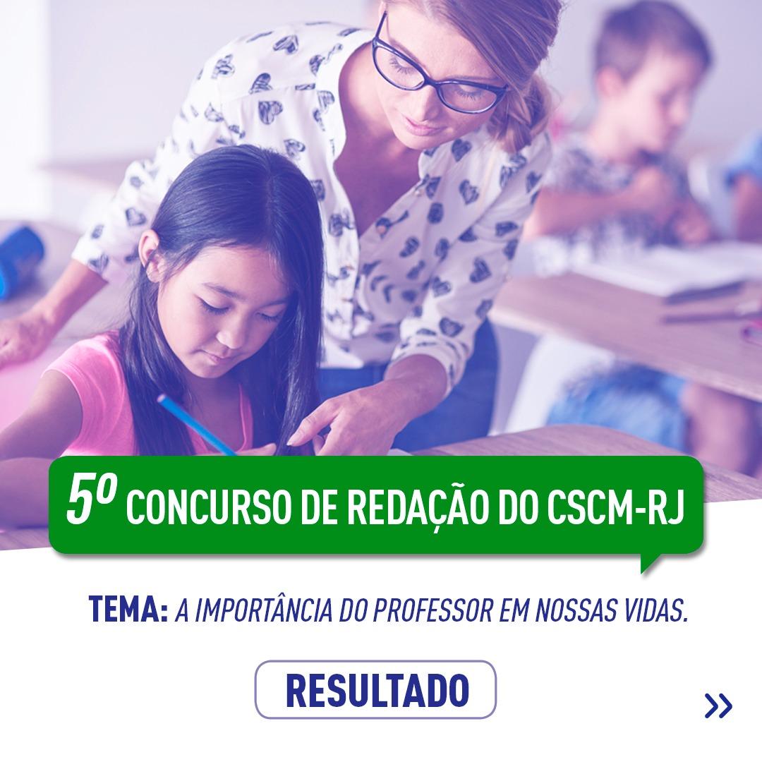 Confira os ganhadores do 5º Concurso de Redação CSCM-RJ 2022